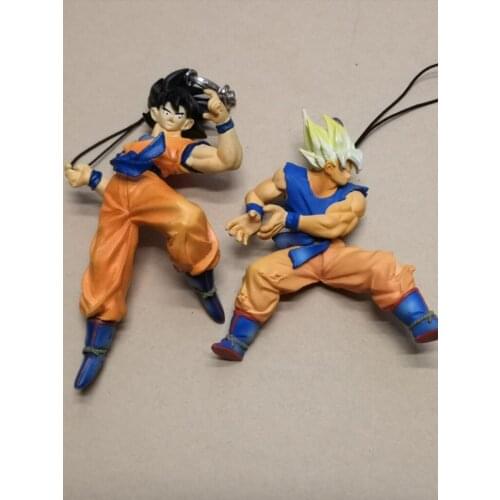 BANDAI Dragon Ball Action Figure Son Goku Super Saiyan Gacha Keychain Rare Model Pendant Toy