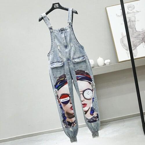 Rompers Elegant Denim Loose Jumpsuit Fashion Overalls Casual Sleeveless Denim Jumpsuit Playsuit Fashion Streetwear Style Overall