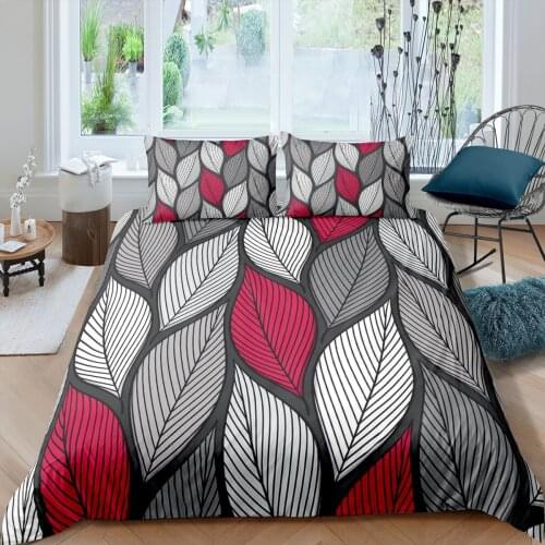 ZEIMON 3D Leaves Bedding Set Kids Adult Bedding Duvet Cover King Queen Floral Design Home Textiles Bedclothes Funda de edredón