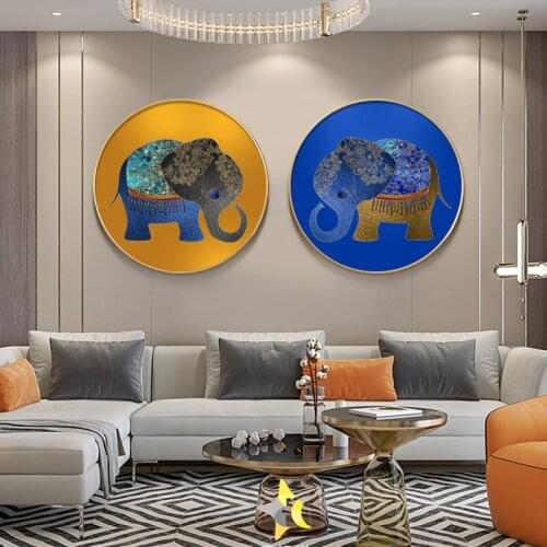 Creative Traditional Chinese Style Animal Elephant Wall Art Picture Poster Print For Living Room Home Canvas Painting Decoration