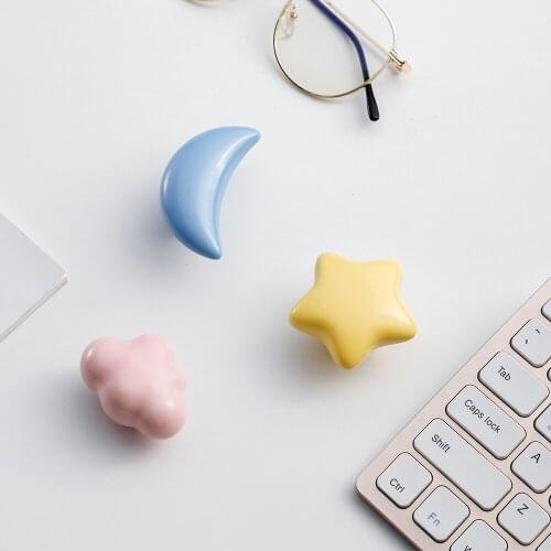 Creative Stars Moon Cloud Ceramic Hook Wall Hooks Decorative Minimalist Coat Hook Childrens Room Wall Decoration Crafts Hanger