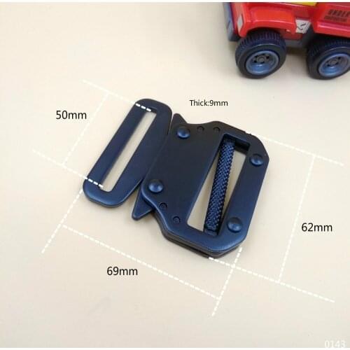 Metal buckles for belt bags garment 2inches 50mm inside adjustable buckle with roller thickened 2pcs quick side released