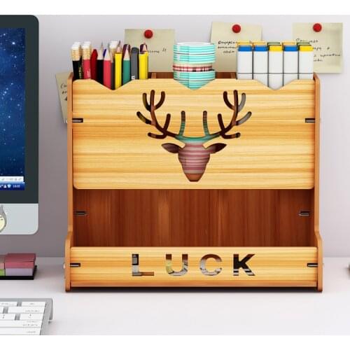 Multi-Functional Desk Pen Holder Organizer Wooden Pencil HoldersDesktop Stationary,Desktop Stationery Organizer,Home Office Art