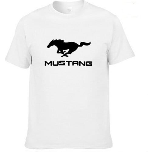 2021 NEW Summer Mens T-shirt Mustang Car Logo printing high quality Cotton Harajuku O-neck Solid color Mens short sleeve tops
