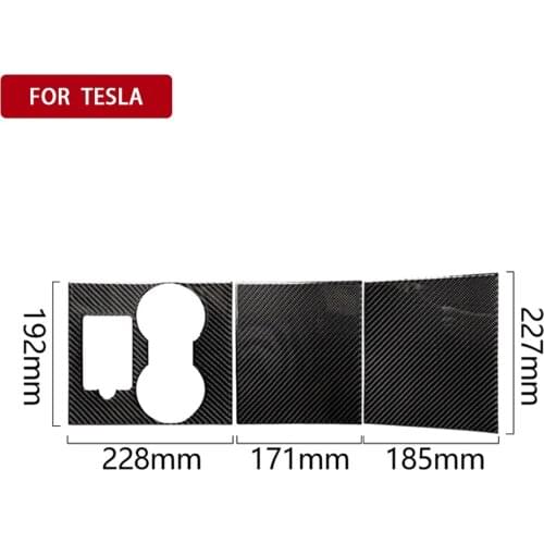 Carbon Fiber Paste Refit Car Interior Center Control Decor Frame Scuff Plate Panel Decoration Sticker for Esla model 3