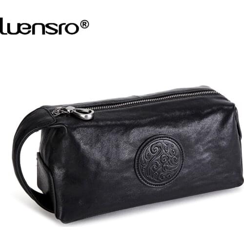 2021 New Design Men Genuine Leather Wallet Luxury Purse Cowhide Leather Mens Handy Bag Moneybag Male Bag Phone Purse Carteira