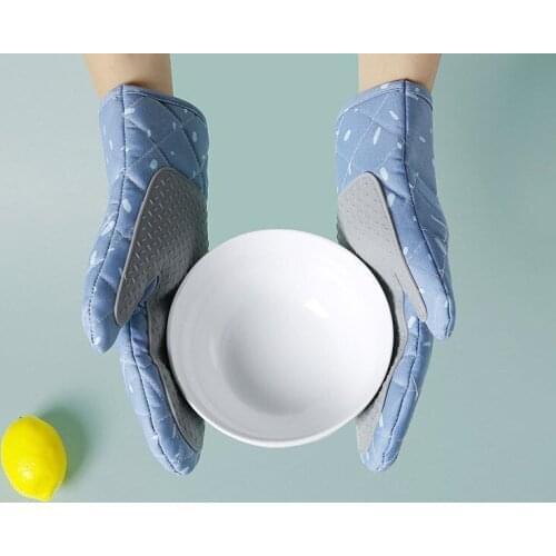 Kitchen oven mitt microwave oven glove resistance to high temperature heat insulating gloves