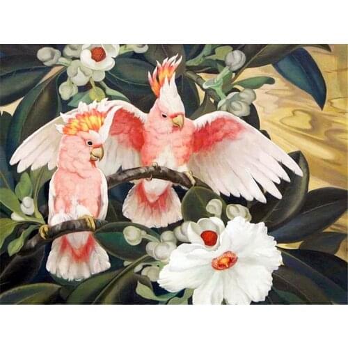 Full Square/Round Diamond Painting Beautiful Parrot Family Handmade Gift Beads Embroidery Animal Picture Home Decor