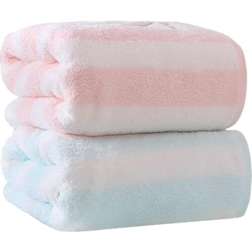 70x140cm 100% Cotton pink white/blue white striped pattern towel household bath towel adult large cotton towel