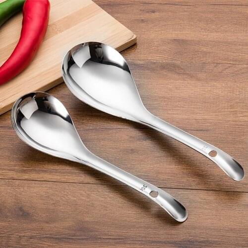 Portable Thicken Anti Rust Spoon Stainless Steel Teaspoon Tea Spoon Dessert Rice Soup Spoons Tableware Dinnerware Kitchen Tools
