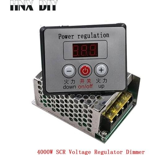4000W 220V AC SCR Voltage Regulator Dimmer Electric Motor Speed Controller 220 V Electronic Regulator Dimmers + Digital Meters