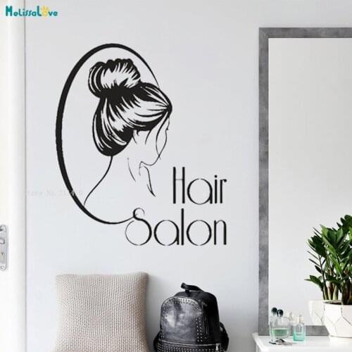 Hair Salon Wall Sticker Beauty Salon Decals Home Decor Art for Beautiful Woman Girls Self-adhesive Murals Vinyl YT1712