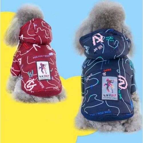 Pet Two Leg Sweater Dog Hooded Clothes Teddy Fashion Letter Clothing Luxury Dog Clothes
