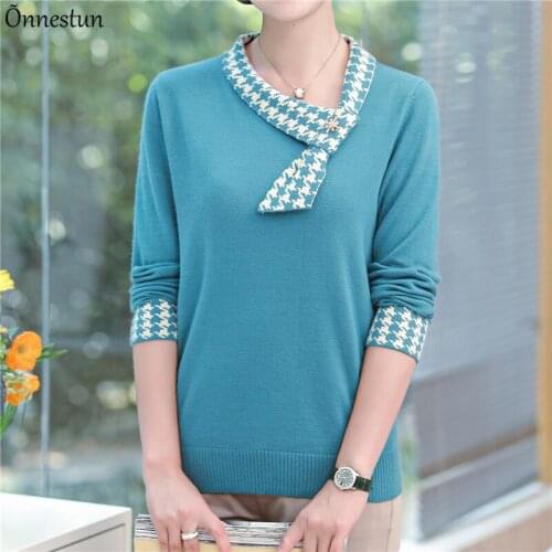 O Neck Sweater Women New Autumn Spring Pullover Long Sleeve Top Femme Women Clothing Print Sweaters For Women