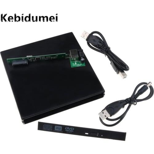 Kebidumei 12.7mm USB 2.0 SATA external Drive DVD CD DVD-Rom IDE Case Drive Box Wholesale for Laptop Notebook Computer