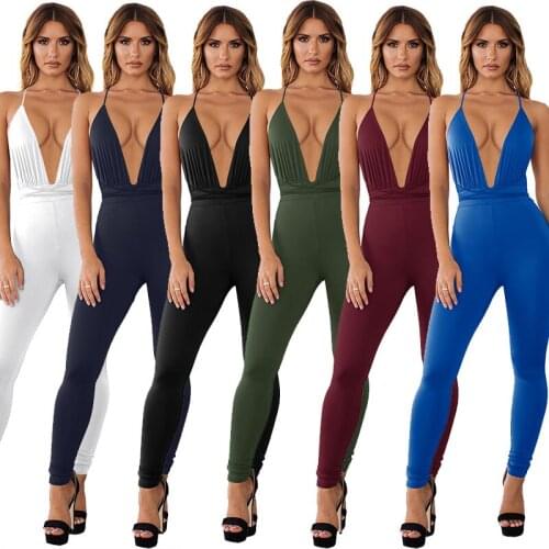 ZKYZWX Spaghetti Strap Bandage Rompers Womens Jumpsuit Sexy Backless Bodycon Overall Summer Clothes One Piece Night Club Outfits