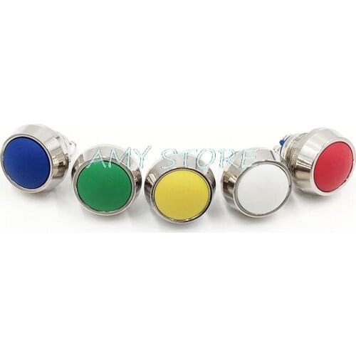 12mm Momentary Push Button Switches Spherical Stainless Steel Car Modification Horn Doorbell RED BLUE BLACK WHITE GREEN YELLOW