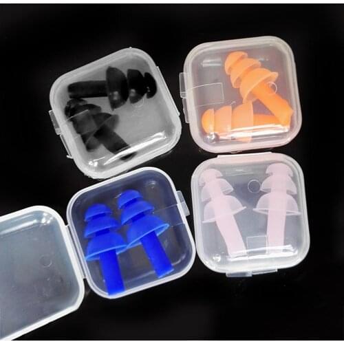 2 Pcs Silicone Waterproof Swimming Motorbike Ear Plugs Earplugs Earbuds Eartips Travel Noise Anti Noise Snoring Sleeping Plugs