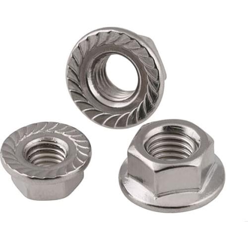 20pcs stainless steel M3-M6 Flange nuts Non-slip nuts Toothed nuts Flange hex nuts CPC55