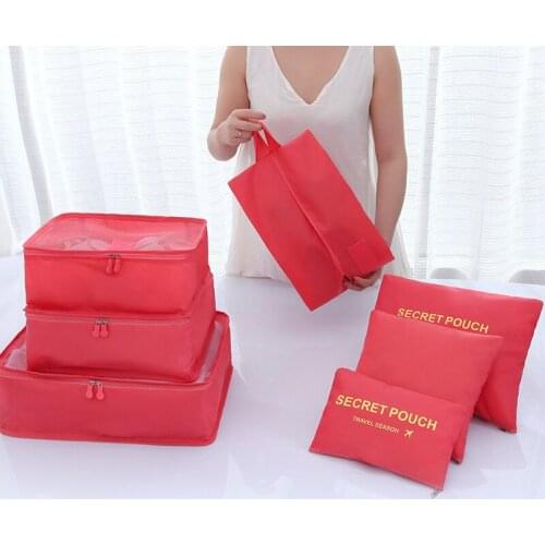 7pcs Travel Storage Bags Set For Clothes Underwear Makeup Travel Luggage Organizer Bag Case Suitcase Pouch Shoes Packing Bag