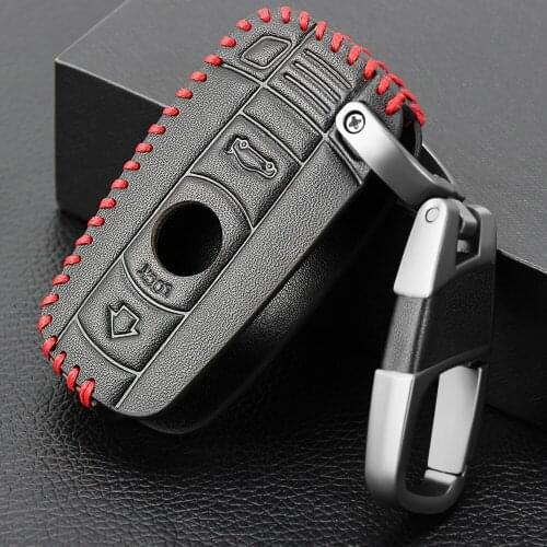 Car Key Case for BMW E90 E60 E70 E87 3 5 6 Series M3 M5 X1 X5 X6 Z4 KeyChain Cover Remote Controller Key Holder Leather