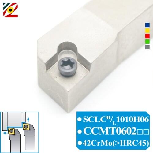 EDGEV 1PC SCLCR1010H06 SCLCL1010H06 CNC Lathe Cutter External Tool Holder Turning Tools CCMT060202 CCMT060204 Carbide Inserts