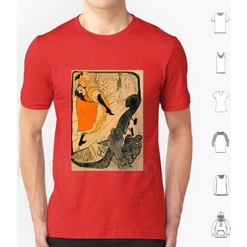Jane Avril' By Toulouse Latrec ( Reproduction ) T Shirt Men Cotton 6Xl Jane Avril Toulouse Latrec Reproduction Premiere