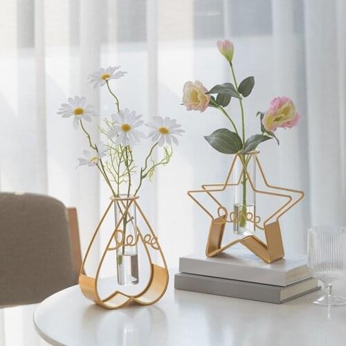 Nordic style creative simple hydroponic test tube Small Vase Decoration living room Dry Flower Planter table decoration