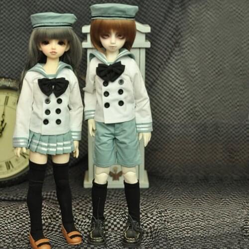 M1024 children handmade toy 1/4 uncle Doll clothes BJD/SD doll props Accessories clothes light blue College style uniform suit