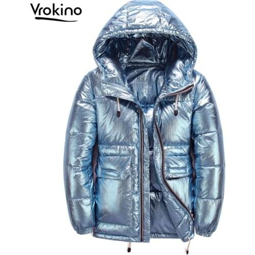 Mens winter down jacket Thickened warm 90% white duck down mens jacket Both men and women can wear