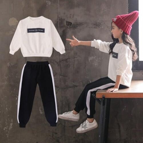 New Baby Girls Clothing Set Long Sleeve Children Clothing Sets Autumn Sweatshirts Pant Sport Kids Clothes Suit 5 7 8 9 10 Year