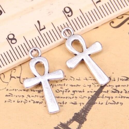 18pcs Charms egyptian ankh life symbol cross 22x13mm Antique Pendants,Vintage Tibetan Silver Jewelry,DIY for bracelet necklace