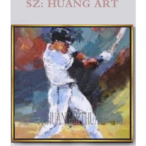Simple Design Artist Hand-painted Playing Golf Oil Painting on Canvas Simply Wall Art Golf Club Oil Painting for Wall Decoration