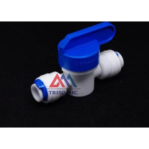 3/8" Inline Tube tap shut off Ball Valve Quick Fitting Connection Aquarium RO Water Filter Reverse Osmosis System