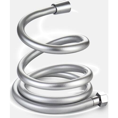 Vestudio 150cm Silver Plated PVC Shower Hoses anti wrap Brass Nuts shattaf hoses bathroom shower accessories G1/2"