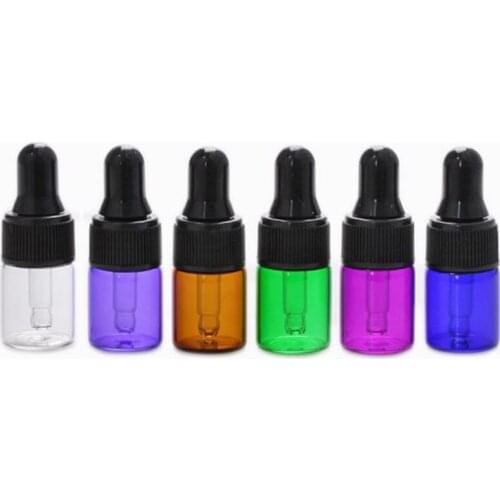 2ml glass Dropper Bottle,2cc blue green purple rose Glsss Bottle With Dropper,Mini Glass Cosmetic Container F20172259