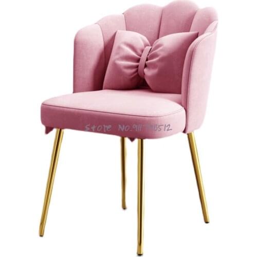 Modern minimalist light luxury makeup chair ins girls bedroom backrest dressing table computer desk chair nail chair dining chai