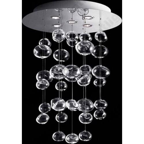 New Modern LED Chandelier Glass Bubble Ether Chandelier Fixture Height 80cm For Home living room Hall Restaurant Chandelier