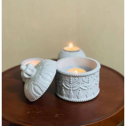 Concrete Storage Box Molds Jewellery Holder Box Mold with Lid Silicone Candle Cup Mold Candle Vessel Mold Flower Pot Mold