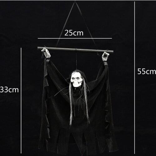 Halloween Decoration Induction Switch Hanging Ghost Electric Ornaments Haunted House Ktv Glowing Skull Pendant Hanging Ghost Toy