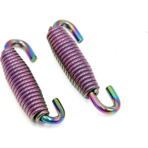Uxcell 2 Pcs 45mm Length Colorful Stainless Steel Motorcycle Exhaust Muffler Pipe Swivel Spring