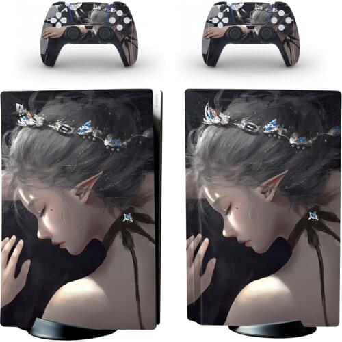 Girl PS5 Standard Disc Edition Skin Sticker Decal Cover for PlayStation 5 Console & Controller PS5 Skin Sticker Vinyl