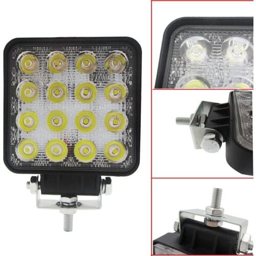 Waterproof, Dust proof 48W 6000k LED Spot Beam Square Work Lights Lamp Tractor SUV Truck 4WD 12V 24V Drop Shopping