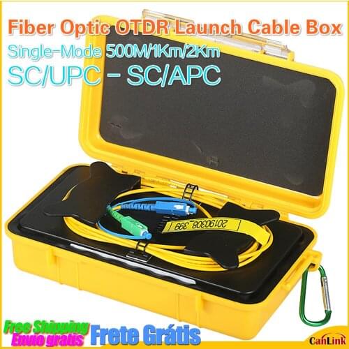 Fiber Optic OTDR Launch Cable SC/UPC-SC/APC SM 500M 1Km 2Km 1310/1550nm Fiber Rings OTDR Zone Eliminator Box SC UPC to SC APC