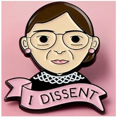 I Dissent Pins Feminism New Ruth Bader Pin Ginsburg Avatar RBG Lapel Pins Feminist Revolution Enamel Brooches Badges Pin Jewelry