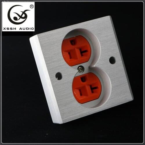 YS36# DIY HIFI Red Copper plating 24k gold 20amp 20A 86x86x20mm AC US IEC inlet power socket electric outlet