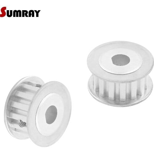 SUMRAY XL D type Timing Pulley 16T Tooth Belt Pulley 6*5/8*7/10*9mm bore 11mm width D type Aluminium Pulley Wheel for 3D Printer