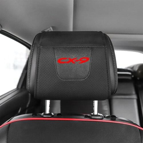 1pc For Mazda Cx9 Car Headrest Protector Cover Pu Leather Car Headrest Cover Car Accessories