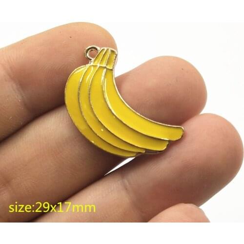 10 pcs Bananas Enamel Charm ,Bananas Necklace Pendants, Earring Charms, DIY, Jewelry Findings