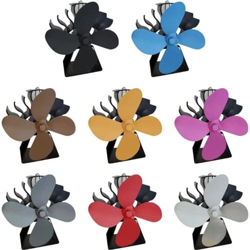 4-Blade Stove Fan Heat Powered for Wood Log Burner Fireplace Heat Powered Stove Quiet Efficient Heat Distribution